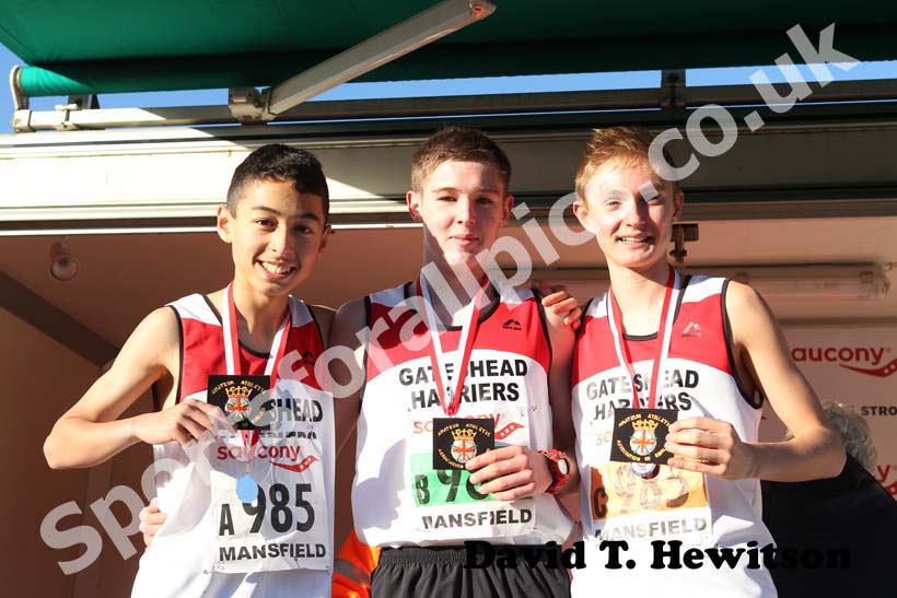 Markhim Lonsdale, Henry Johnson and Joe Armstrong 2nd place in the under-15 boys  2012 National Cross Country Relay Championships.
